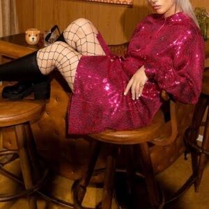 TEDDY FRESH SEQUIN JACKET DRESS S/M